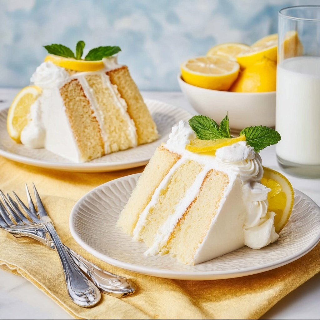 Homemade Lemon Cake with Lemon Curd and Fluffy Lemon Buttercream Recipe - Recipe Image