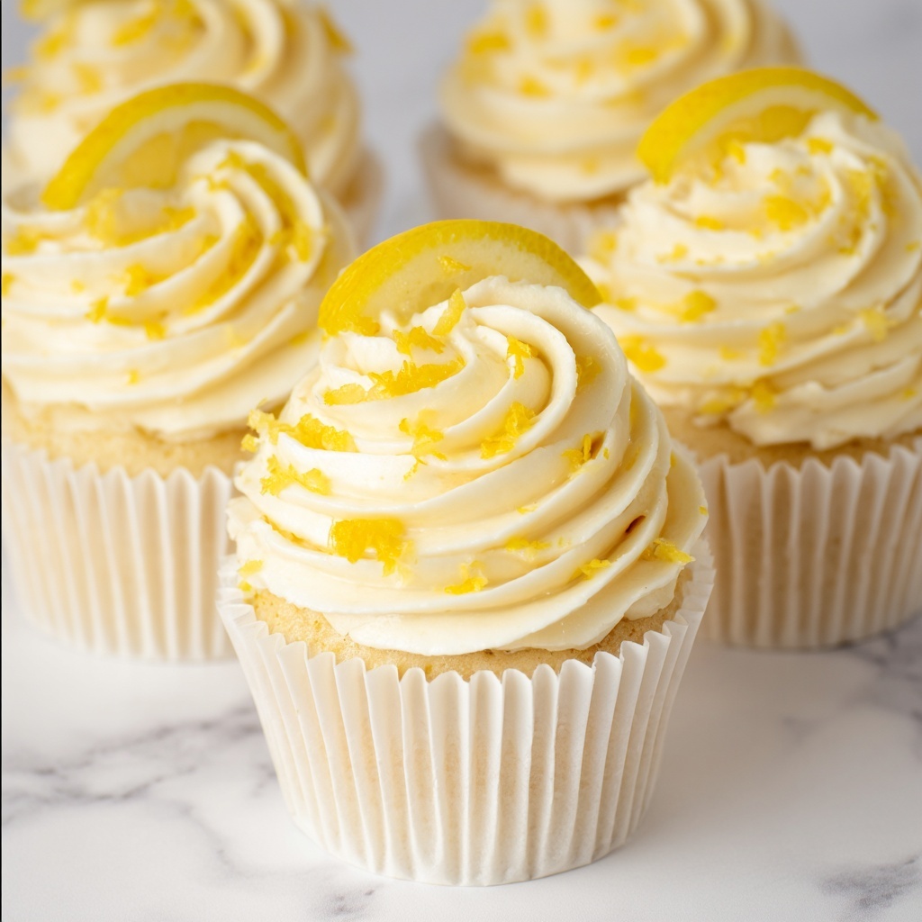 Lemon Cupcakes with Lemon Curd Frosting Recipe - Recipe Image