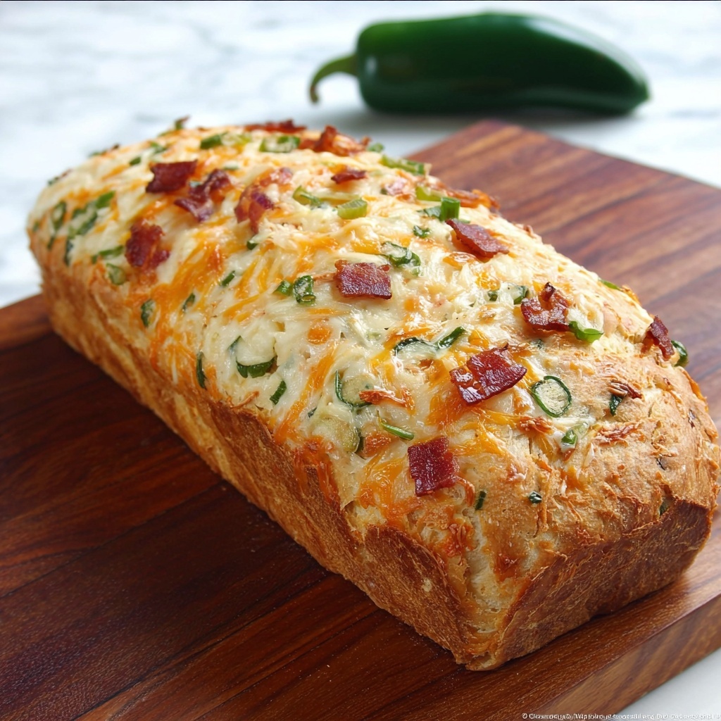 Jalapeno Cheddar Bread with Bacon and Green Onions Recipe - Recipe Image