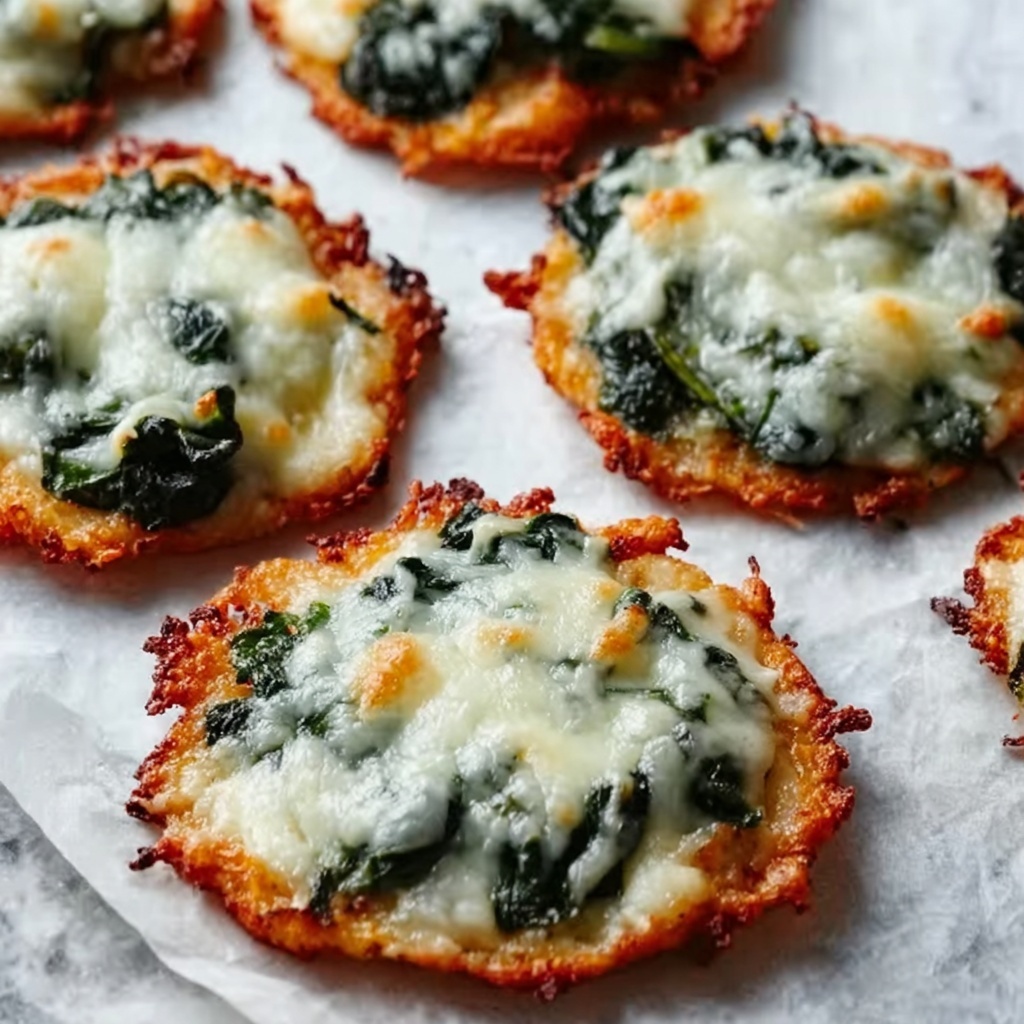 Spinach Dip Cheese Crisps Recipe - Recipe Image