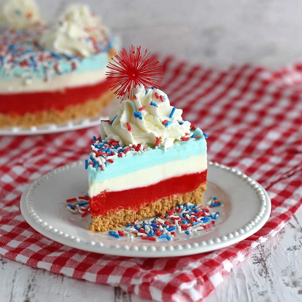 Fourth of July No-Bake Cheesecake Recipe - Recipe Image
