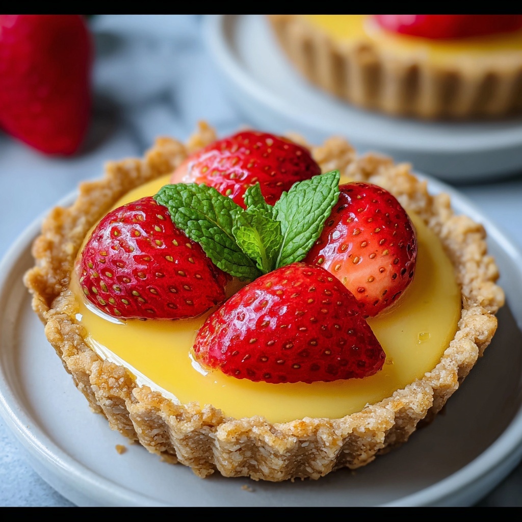 Strawberry Honey Custard Tarts with Lemon Curd Recipe - Recipe Image