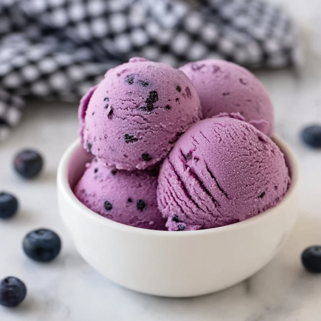 3-Ingredient No-Churn Blueberry Ice Cream Recipe - Recipe Image