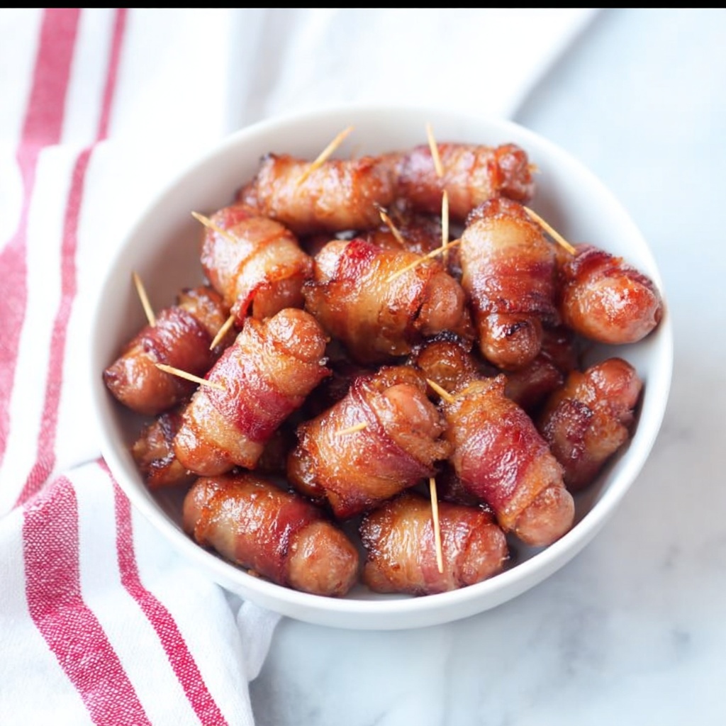 Crockpot Bacon Wrapped Smokies Recipe - Recipe Image