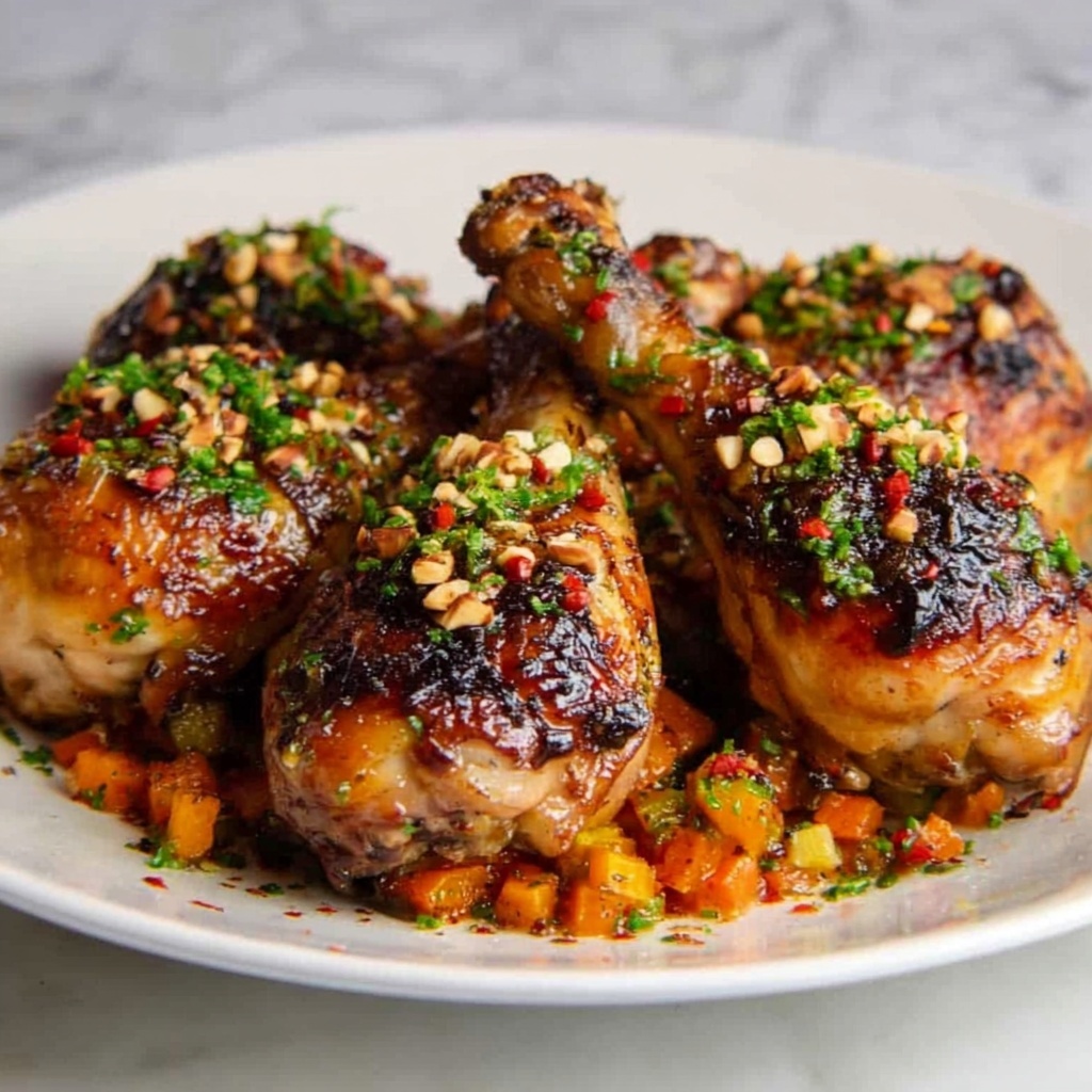 Sweet & Spicy Roast Chicken with Carrots, Dates & Pistachios Recipe - Recipe Image