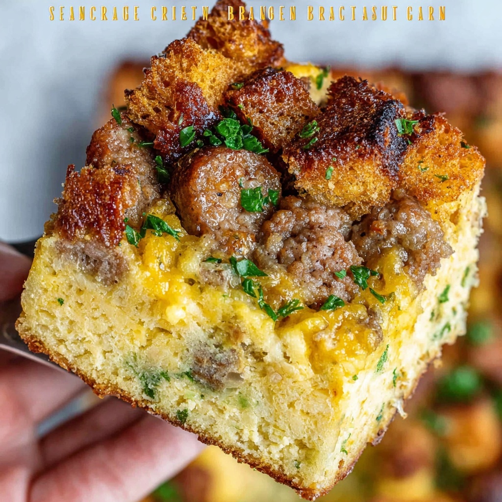 Sausage & Crouton Breakfast Casserole Recipe - Recipe Image