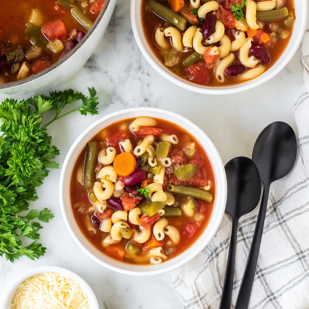 Hearty Minestrone Soup with Pasta and Herbs Recipe - Recipe Image