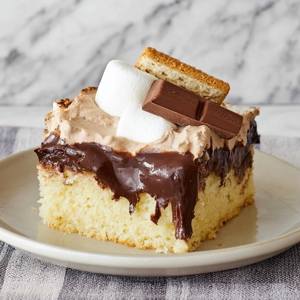 S'mores Poke Cake Recipe - Recipe Image