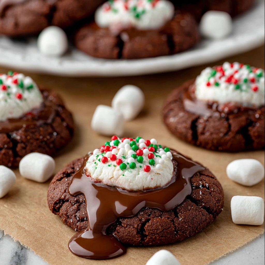 Hot Cocoa Cookies with Marshmallow Filling and Chocolate Icing Recipe - Recipe Image