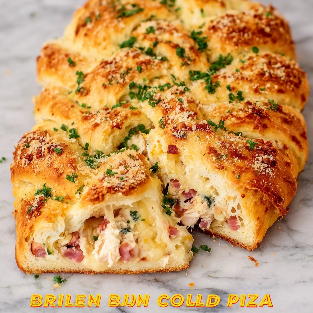 Chicken Cordon Bleu Pizza Braid Recipe - Recipe Image
