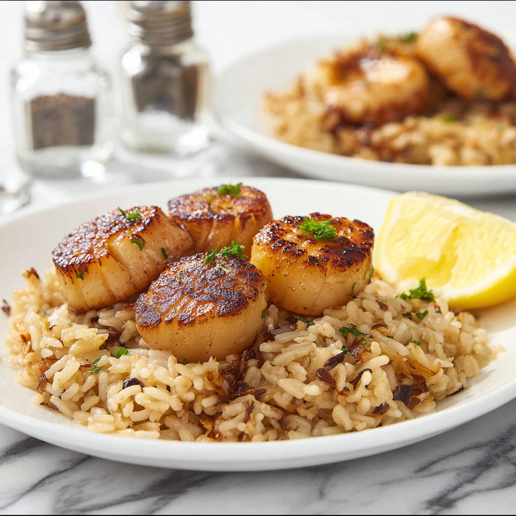 Pan Seared Scallops with Garlic Herb Butter Recipe - Recipe Image