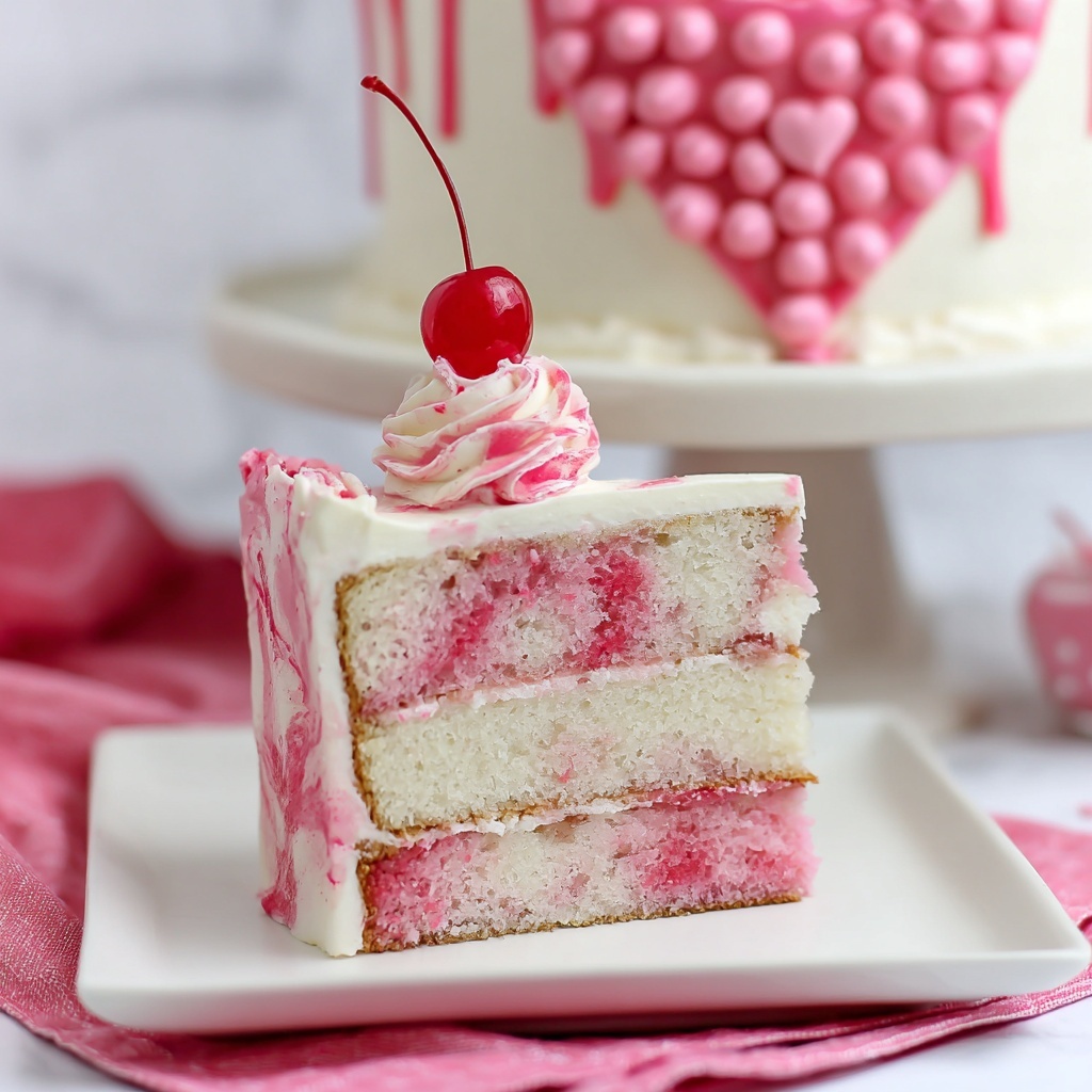 Valentine's Day Heart-Shaped White Cake Recipe - Recipe Image