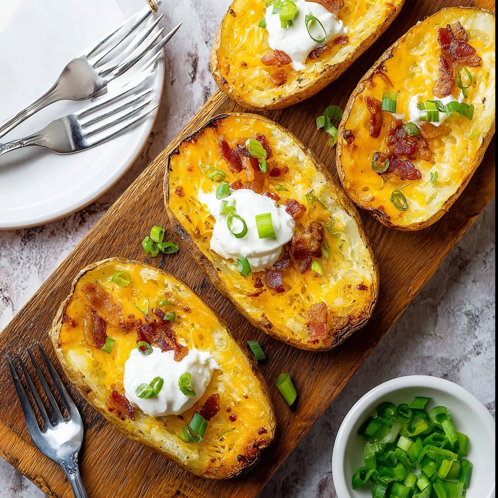 Crispy Potato Skins with Bacon, Cheese, and Green Onion Recipe - Recipe Image