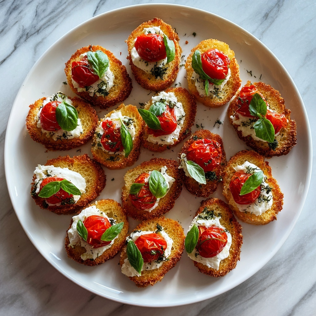 Roasted Tomato and Garlic Bruschetta Bites: An Amazing Ultimate Recipe - Recipe Image
