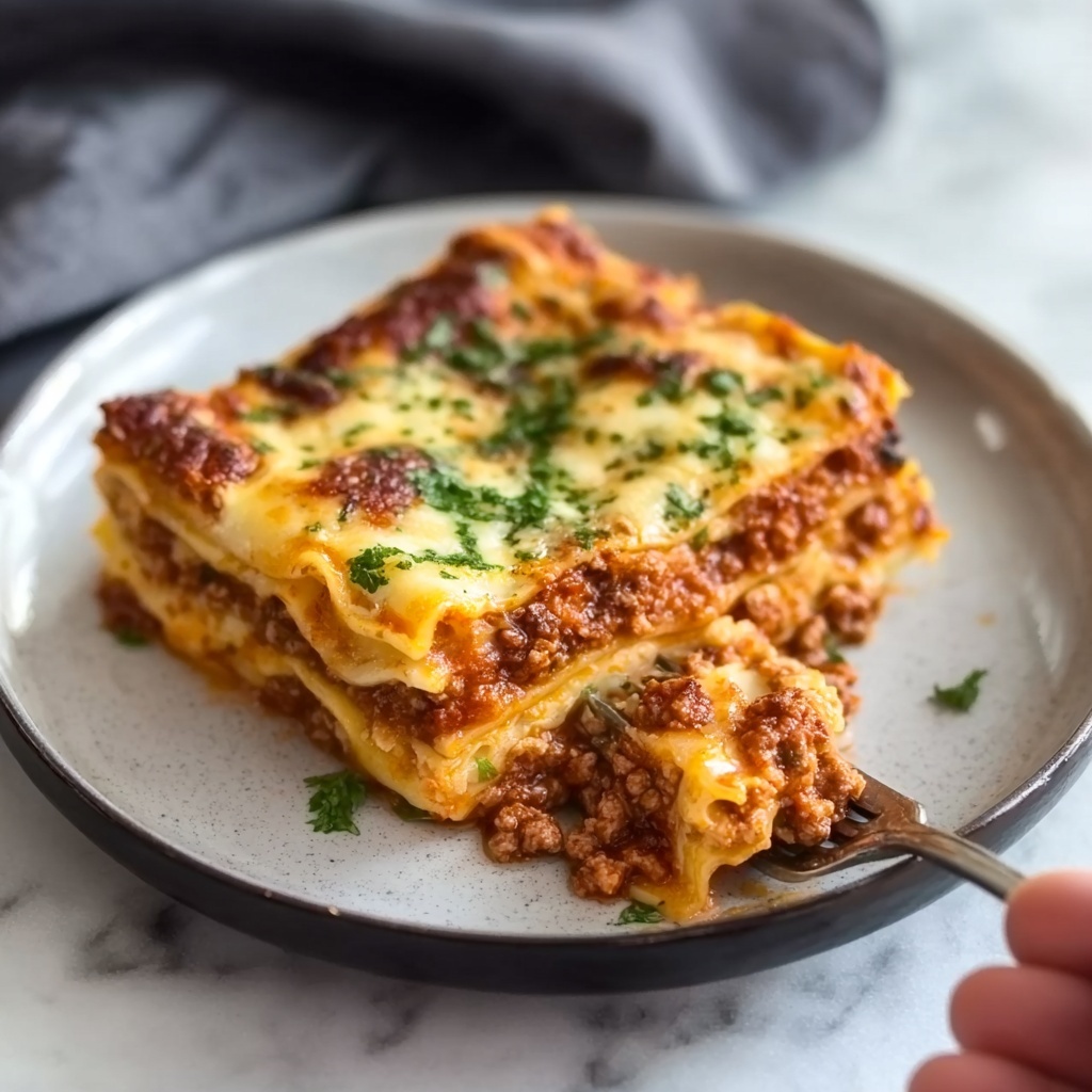 Classic Meat Lasagna with Ricotta and Mozzarella Recipe - Recipe Image