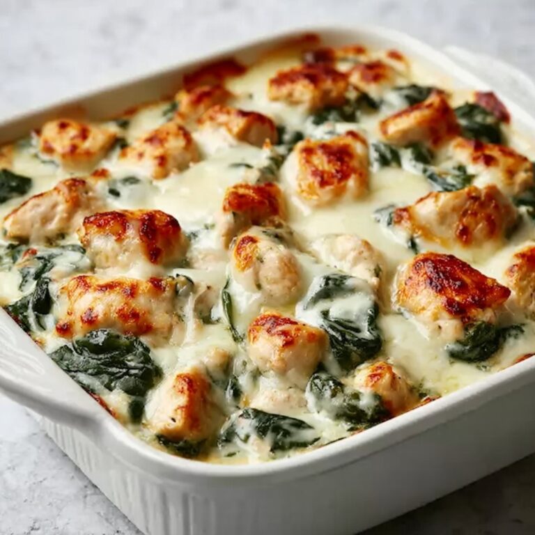 Creamy Chicken and Spinach Casserole with Mozzarella Recipe