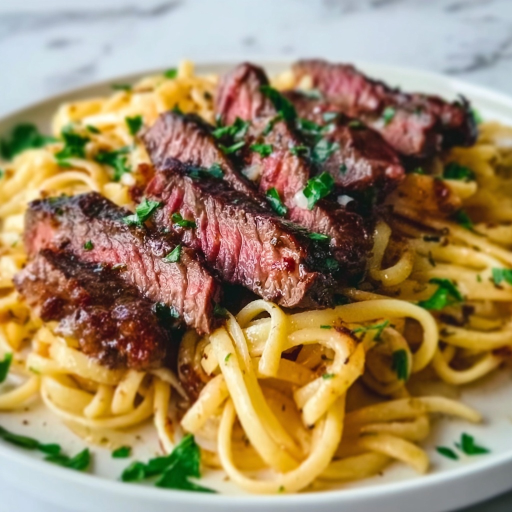 Garlic Butter Steak Lightning Noodles Recipe - Recipe Image