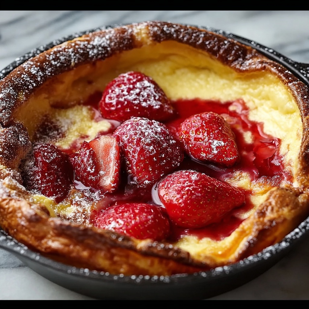 Roasted Strawberry Dutch Baby Recipe - Recipe Image