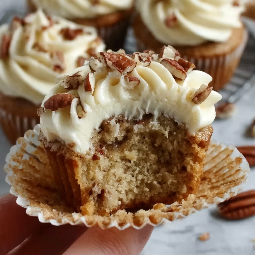 Banana Cinnamon Pecan Cupcakes with Cream Cheese Frosting Recipe - Recipe Image