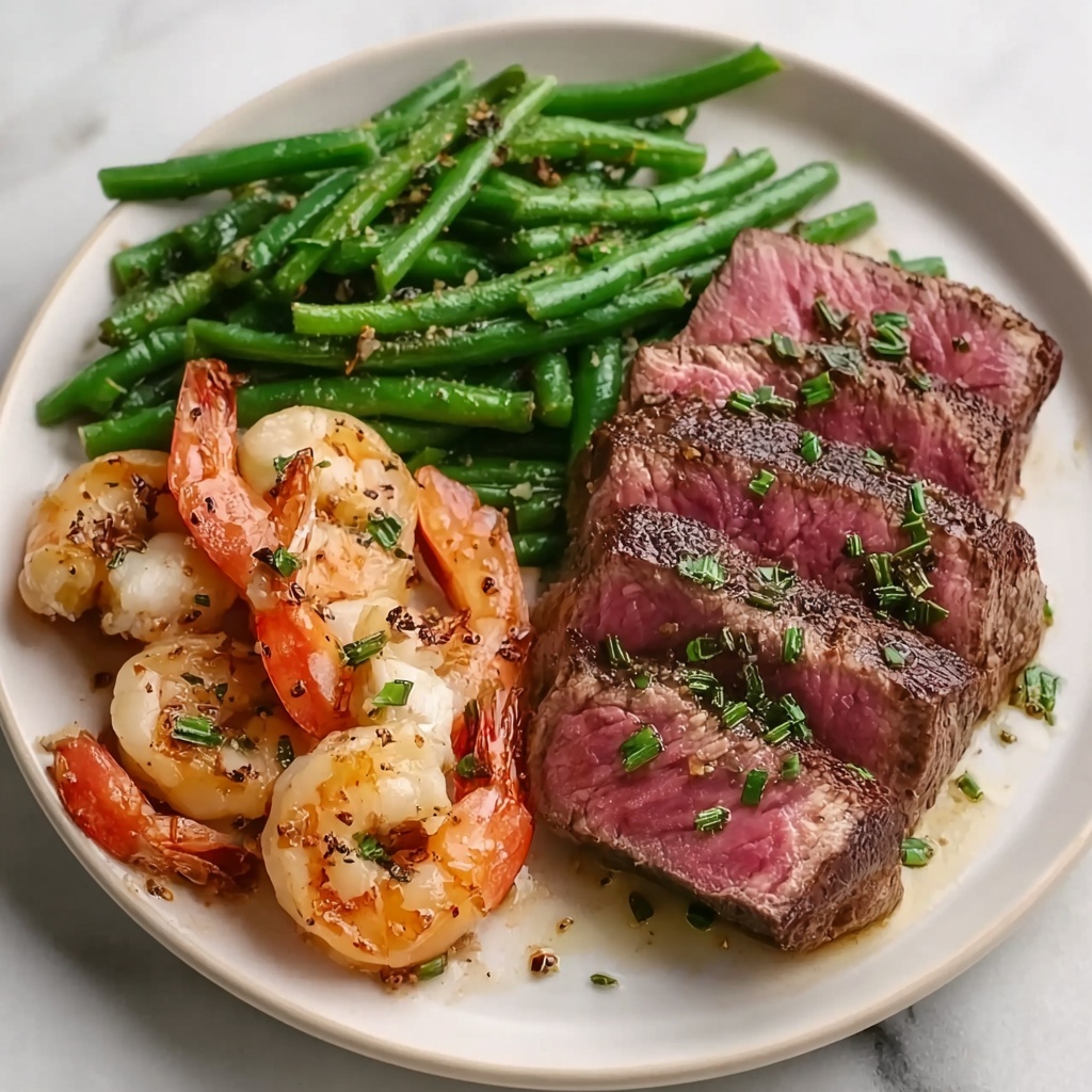 Garlic Butter Ribeye Steak and Shrimp Recipe - Recipe Image