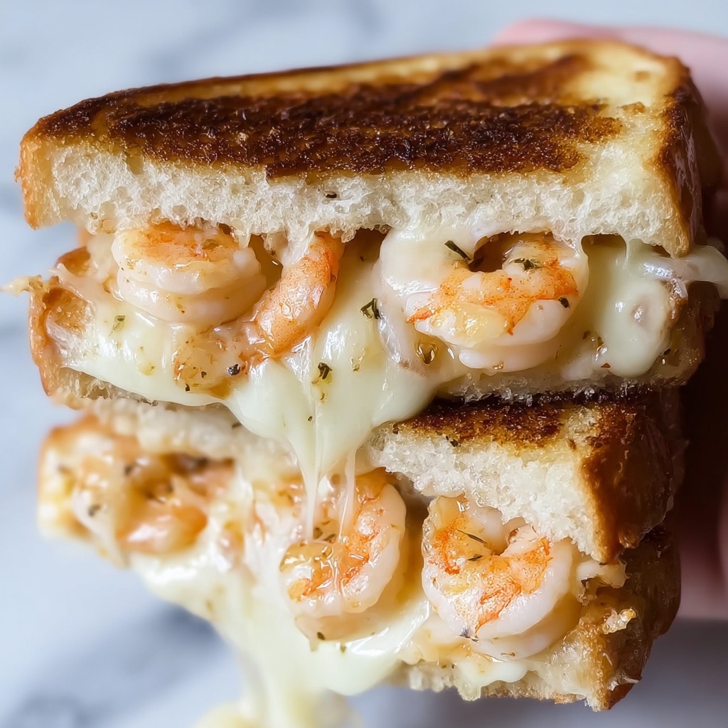 Cheesy Garlic Shrimp Grilled Cheese Recipe - Recipe Image