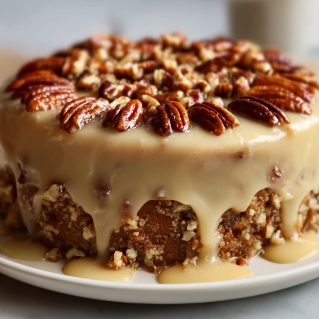 Butter Pecan Praline Poke Cake Recipe - Recipe Image