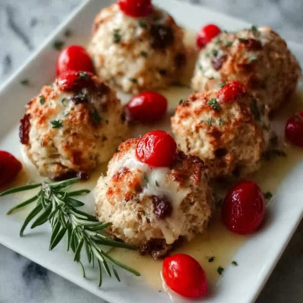 Cranberry Turkey Stuffing Balls Recipe - Recipe Image