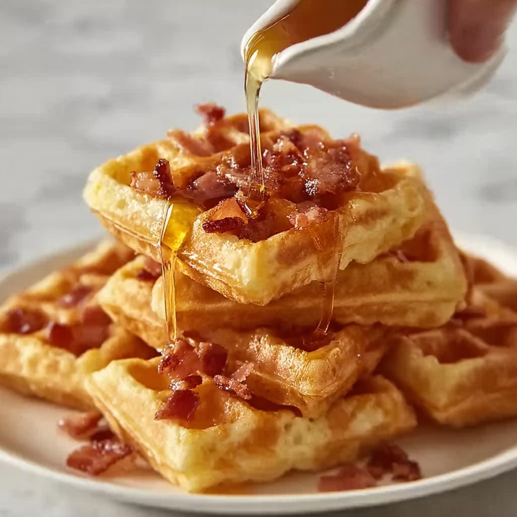 Cornbread Waffle Bites with Honey Butter Syrup Recipe - Recipe Image