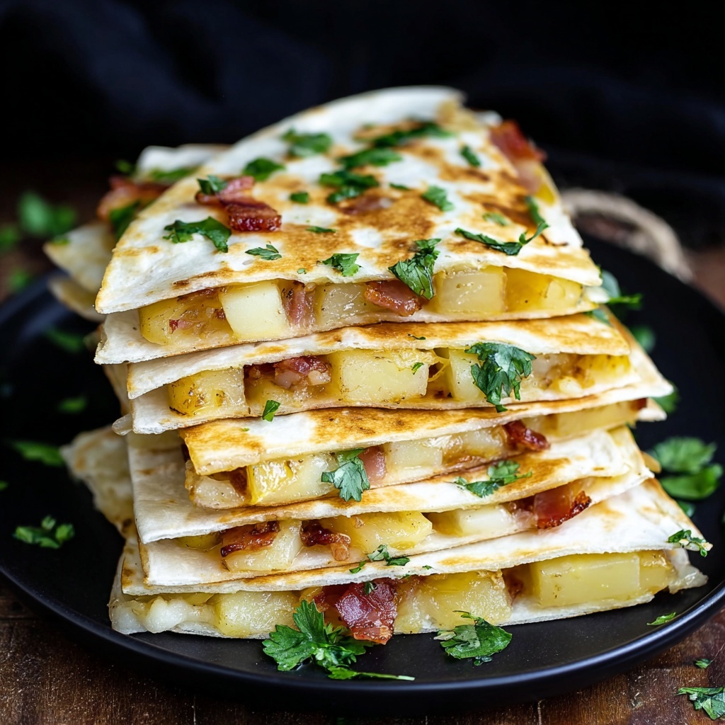 Vegan Breakfast Quesadilla with Smoky Bacony Potatoes Recipe - Recipe Image