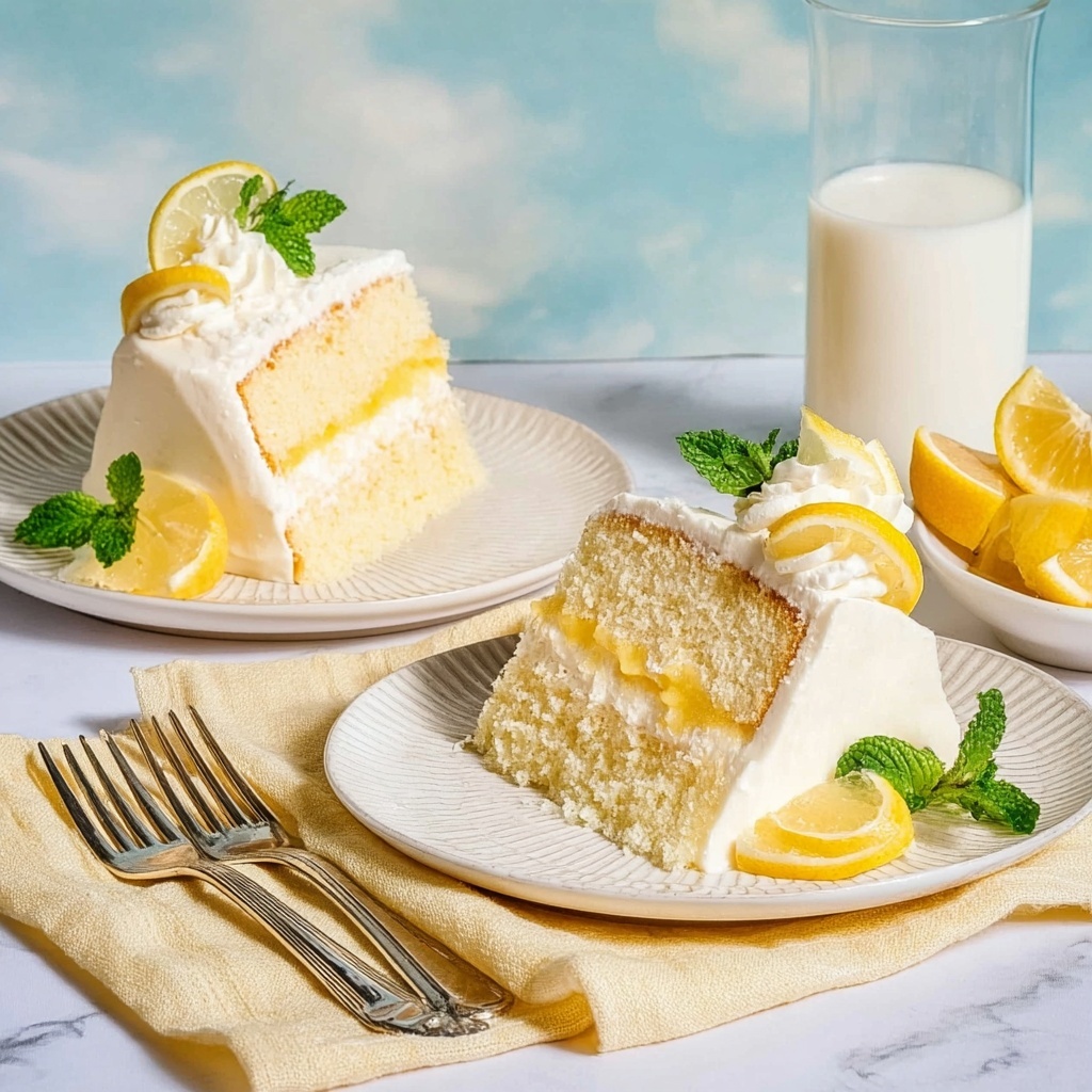 Homemade Lemon Cake with Lemon Curd and Fluffy Lemon Buttercream Recipe - Recipe Image
