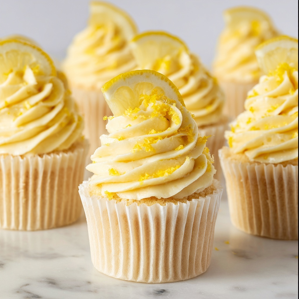 Lemon Cupcakes with Lemon Curd Frosting Recipe - Recipe Image