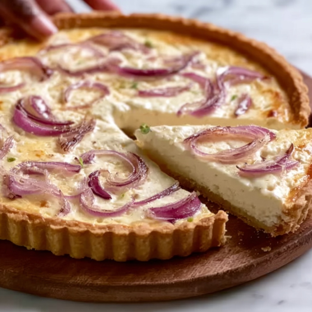 Onion Cottage Cheese Tart Recipe - Recipe Image