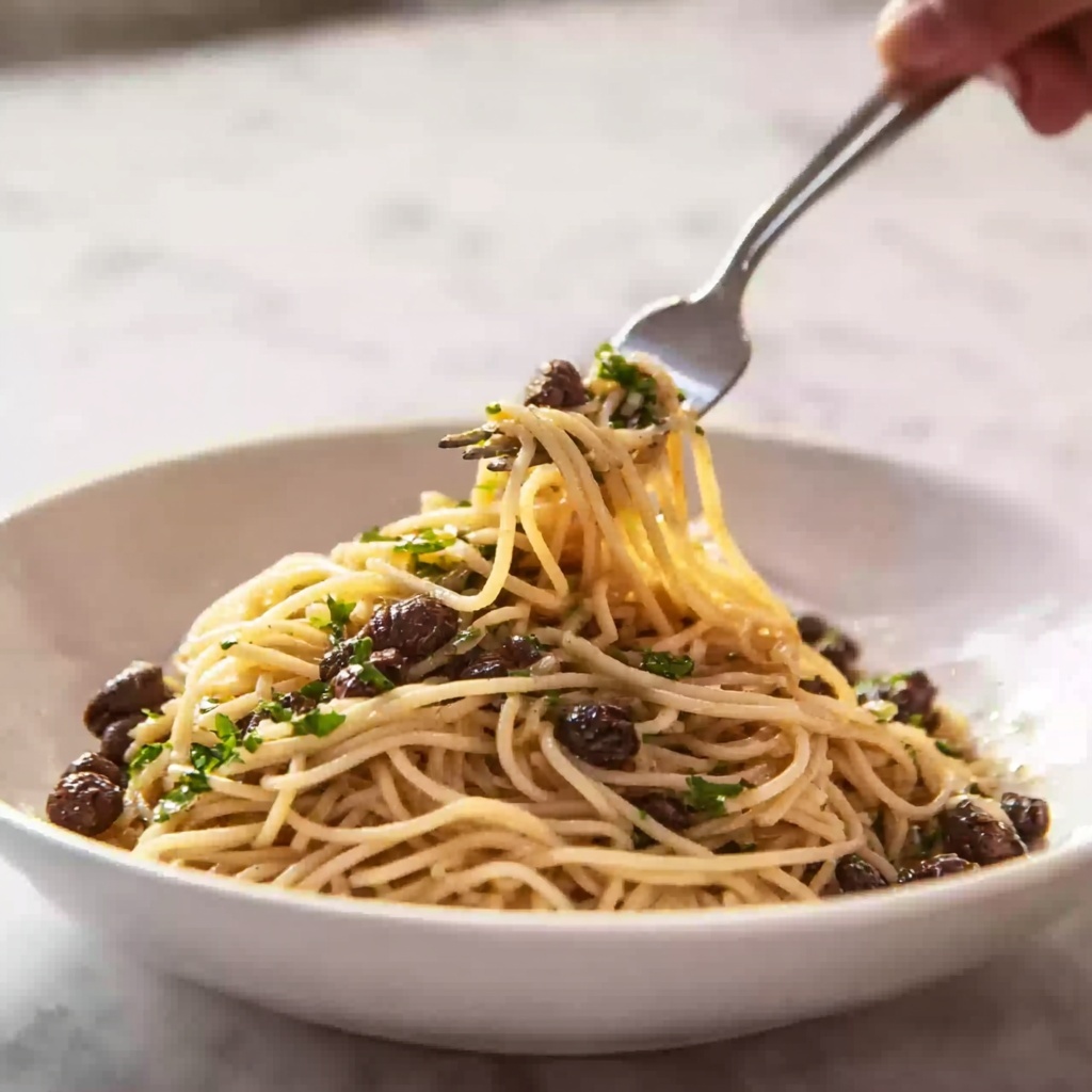 Pasta with Olives and Cherry Tomatoes Recipe - Recipe Image