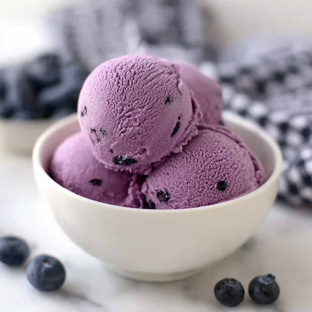 3-Ingredient No-Churn Blueberry Ice Cream Recipe - Recipe Image