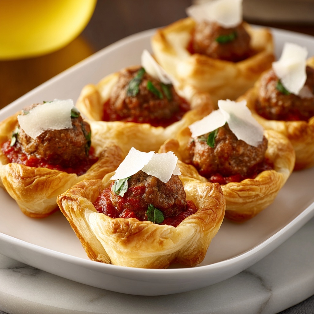Mini Meatball Puff Pastries Recipe - Recipe Image