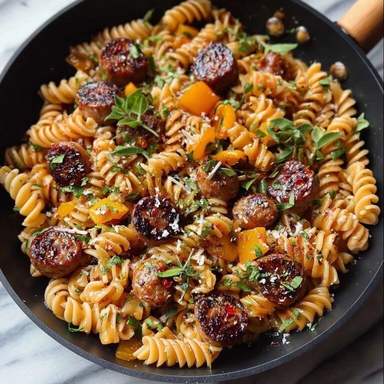 Autumn Beef Sausage Pasta with Roasted Butternut Squash Recipe