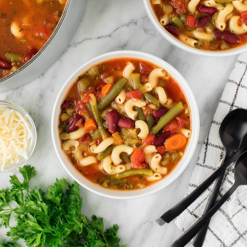 Hearty Minestrone Soup with Pasta and Herbs Recipe - Recipe Image