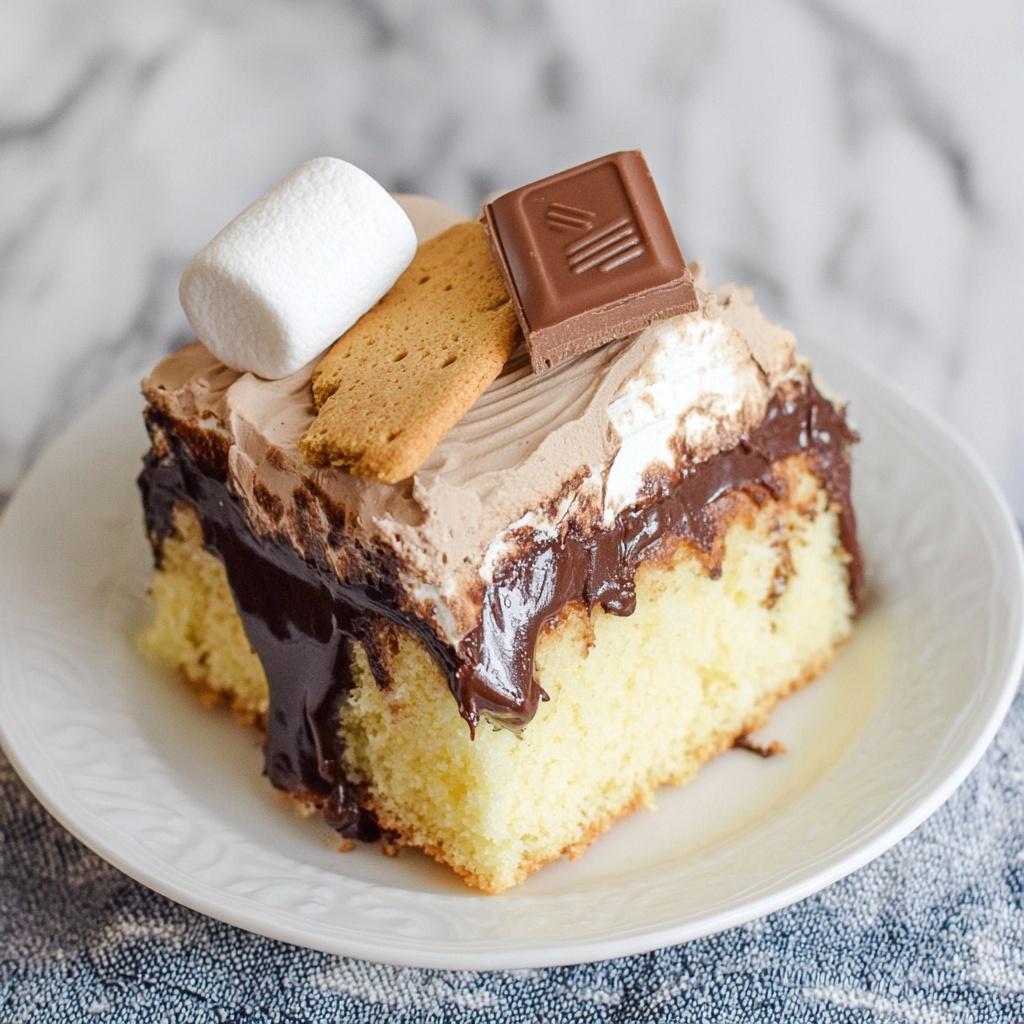 S'mores Poke Cake Recipe - Recipe Image