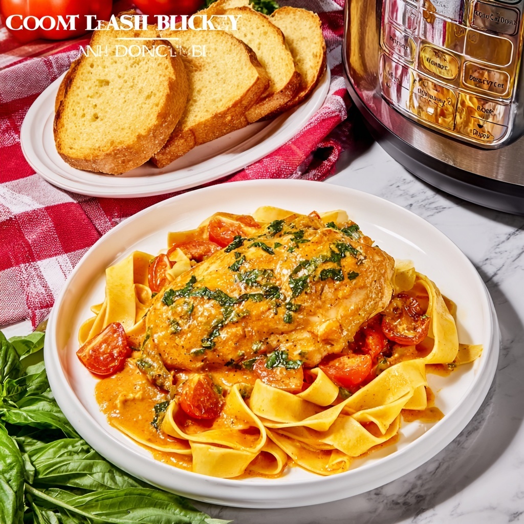 Slow Cooker Tomato Basil Chicken Recipe - Recipe Image