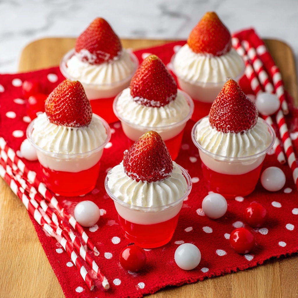 Santa Hat Jello Shots Recipe - Recipe Image