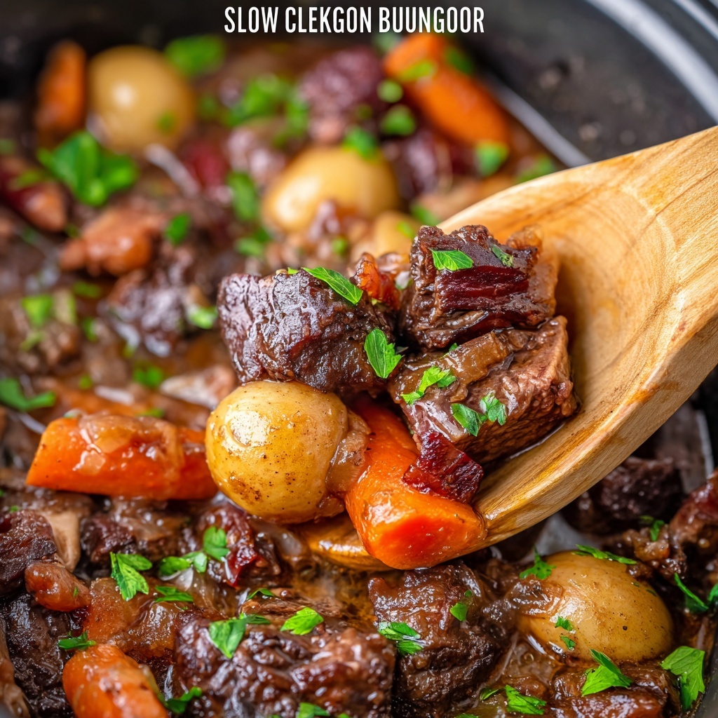 Slow Cooker Beef Bourguignon Recipe - Recipe Image