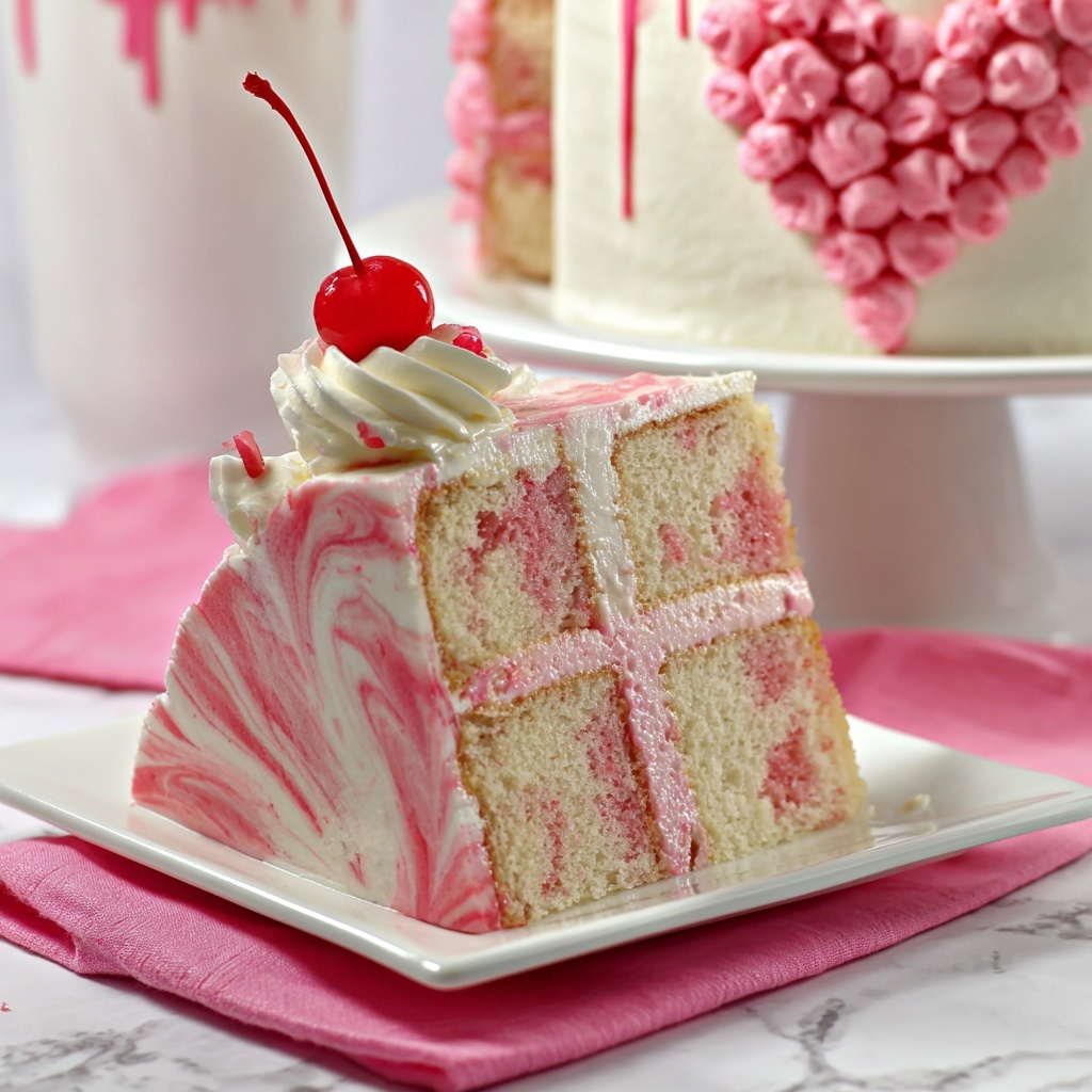 Valentine's Day Heart-Shaped White Cake Recipe - Recipe Image