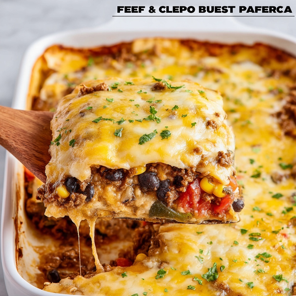 Beef & Black Eyed Pea Burrito Casserole Recipe - Recipe Image