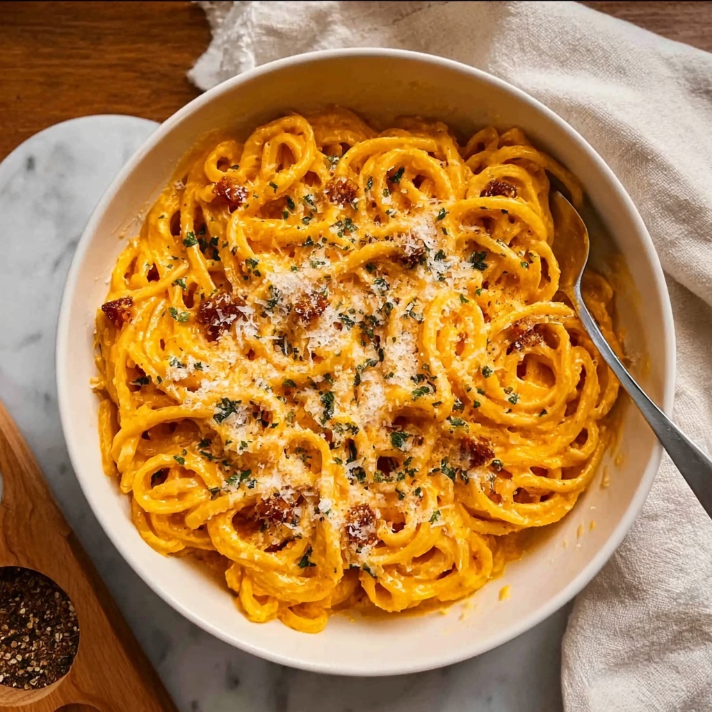 Creamy Pumpkin Alfredo Pasta Recipe - Recipe Image