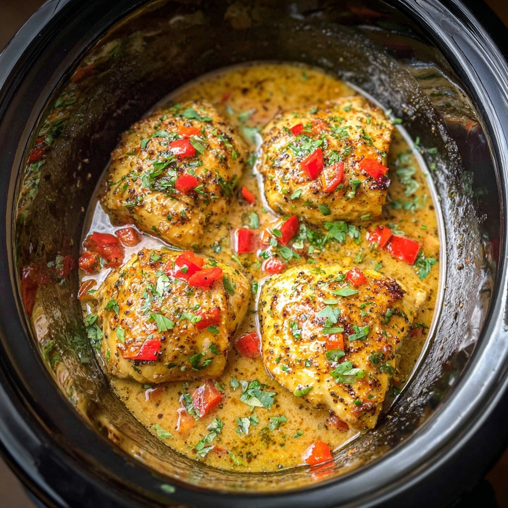 Slow Cooker Tuscan Chicken Thighs Recipe - Recipe Image
