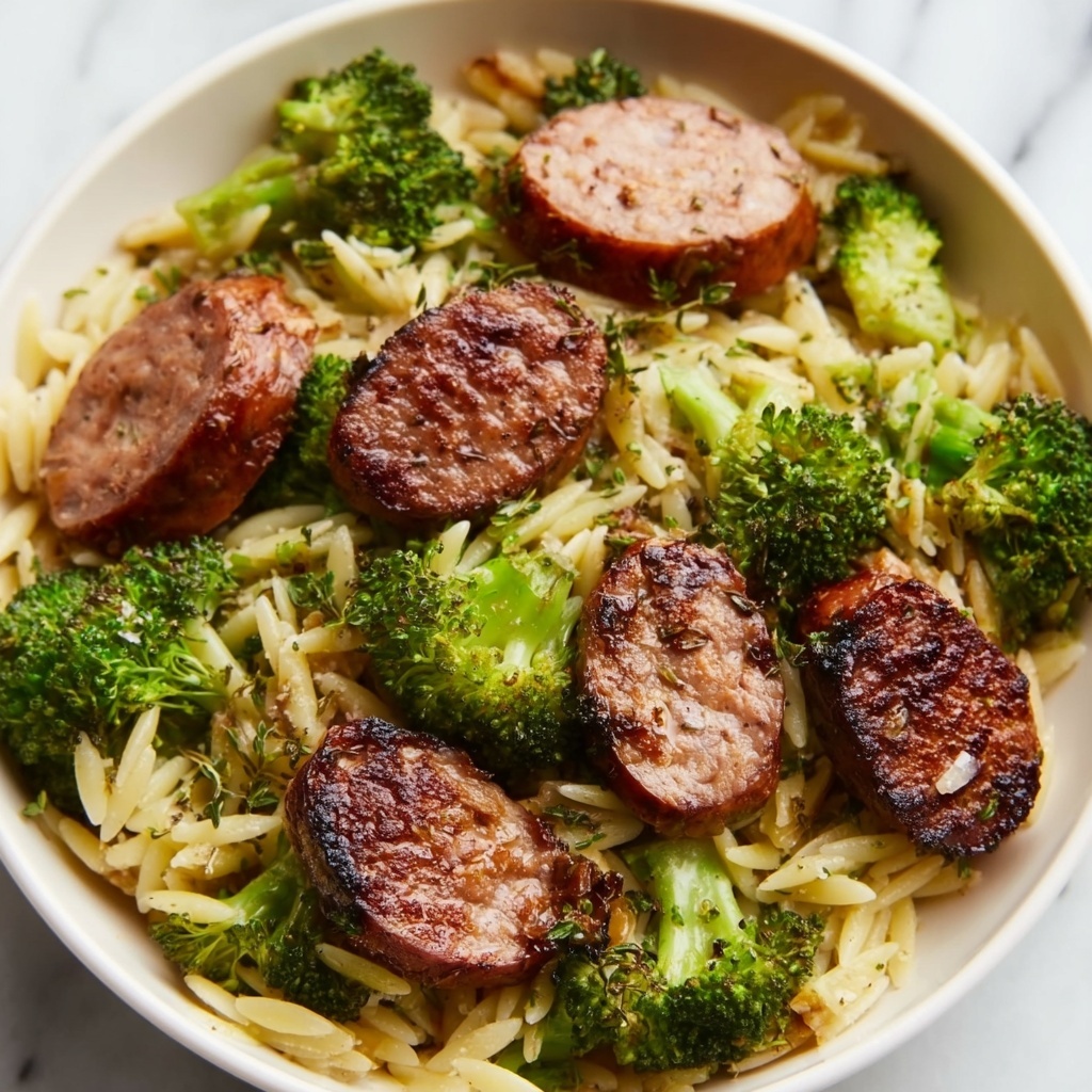 Chicken Sausage Broccoli Orzo Recipe - Recipe Image