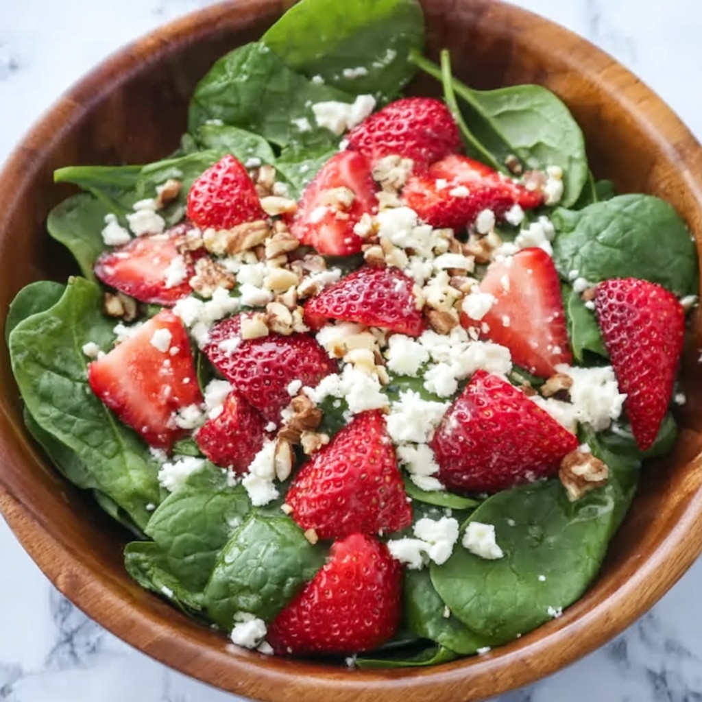 Spinach Strawberry Salad with Feta Cheese Recipe - Recipe Image