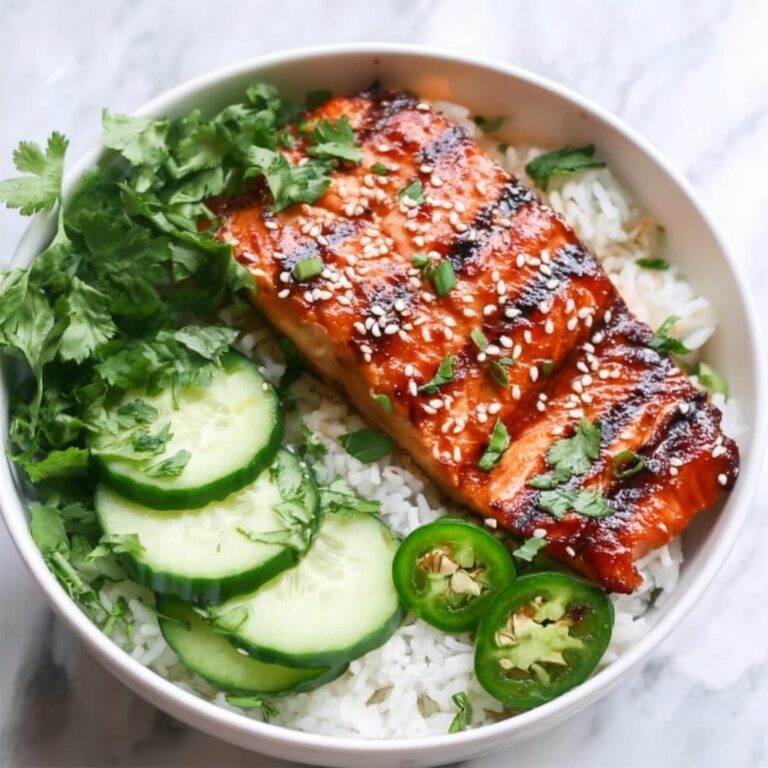 Crunchy Brown Rice Salmon Bowls with Herbed Tahini Dressing Recipe