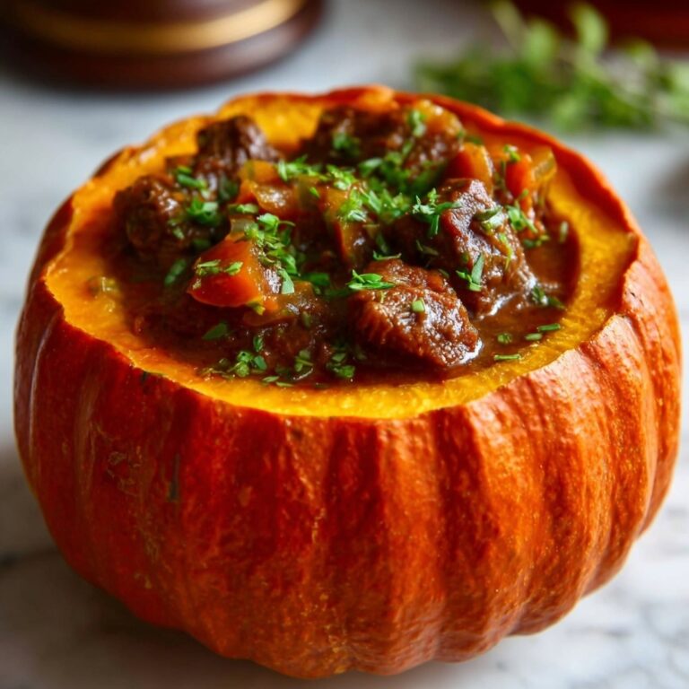 Slow Cooker Pumpkin Beef Stew in Roasted Pumpkin Bowls Recipe