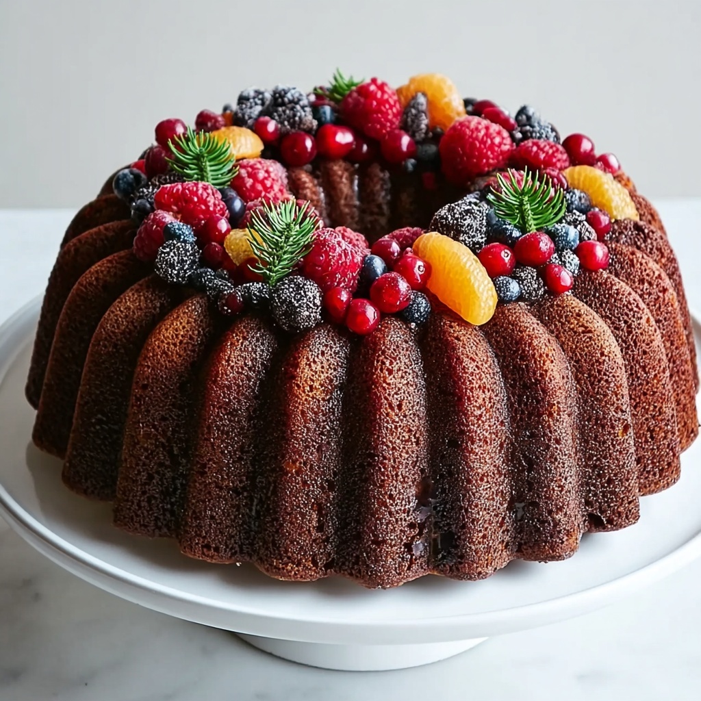 Festive and Wholesome: Healthy Christmas Fruit Bundt Cake Recipe - Recipe Image